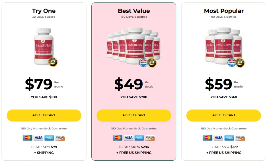 ReduBurn Price USA – Official Website Discount on Weight Loss & Metabolism Support Supplement